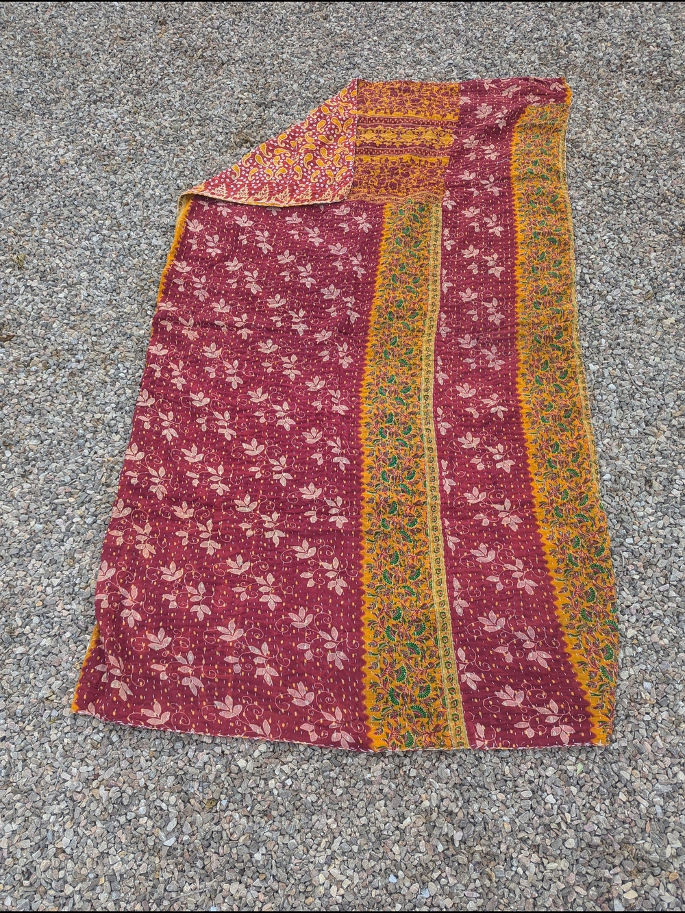 Vintage Fabric Handmade Kantha Style Quilt